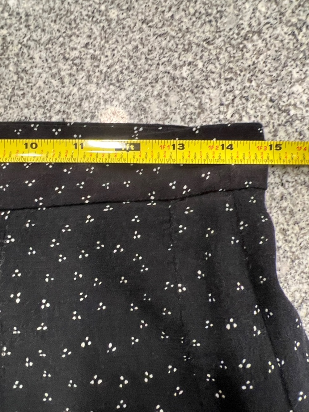 Anthropologie Black Maxi wide leg crop pants with White Micro Floral Print size - Picture 7 of 10